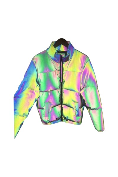 DG-CW 耐折耐水洗  彩色尼絲紡幻彩反光布  黑色炫彩變色反光布料   幅寬140CM  厚度：0.13   是否自黏：非自黏 側面照